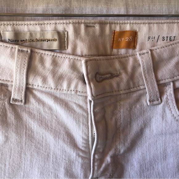 Pilcro and the Letterpress Anthropologie ivory denim jeans Stet fit size 28 - Picture 3 of 9